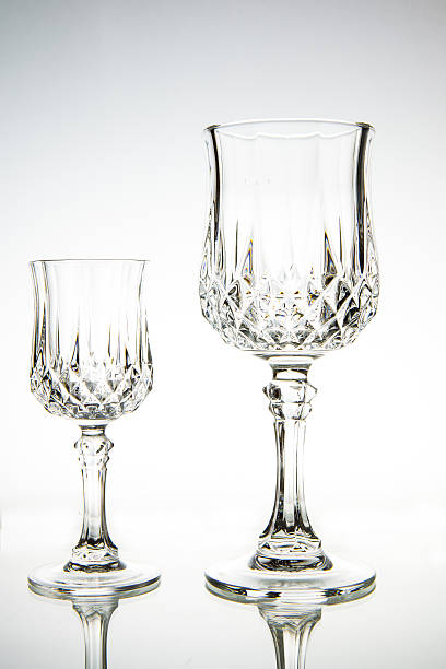 Two Empty wine glass. isolated on a white background